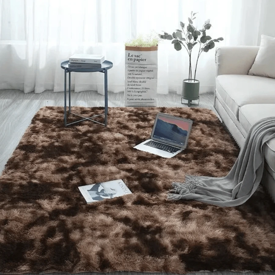 Fluffy Rug Large Shaggy Rug Floor Mat Living Room Bedroom Anti-Slip Soft Carpet - Coffee Brown - View 1