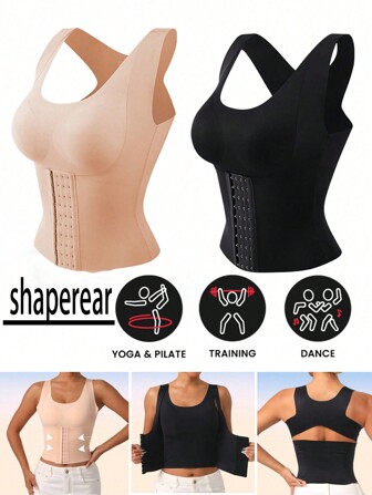 1pc Seamless Backless Body Shaper Corset, Tummy Control, Waist Training, Posture Corrector, Bust Lifting Sports Bra Shapewear Gym Accessories For Belly Slimming Girdles, Lumbar Girdles For Belly Slimming Corset