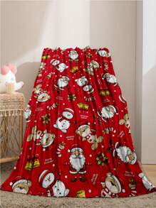 1 chiếc chăn nỉ mềm mại ấm áp in kỹ thuật số hình người tuyết Giáng sinh, thích hợp để trang trí giường sofa, quà tặng cho trẻ em và người lớn - Nhiều màu - Xem 6