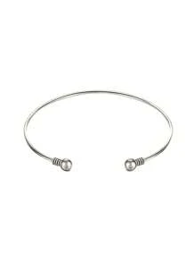 6pcs/Set Geometric Metal Leaf Cuff Bracelets Set, Exaggerated Design - Silver - View 5