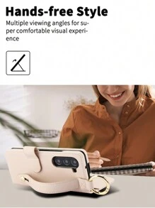 Custodia portafoglio in pelle PU compatibile con Samsung Galaxy Z Fold 6 5 4 3 5G, porta carte di credito con schermatura RFID, cerniera, borsa per telefono, custodia a libro a tracolla, multiuso per uomo e donna - Bianco - Visualizzare 8
