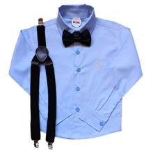 Formal Clothing Set For Party Birthday Wedding - Boy - Màu xanh nhạt - Xem 3