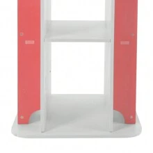 Bookcase 360° Rotating Bookshelf Multifunctional Bookcase Solid Wood 4 Tiers Home Design Corner Bookshelf For Kids Suitable For Living Room And Children's Library - 粉色 - 查看 4