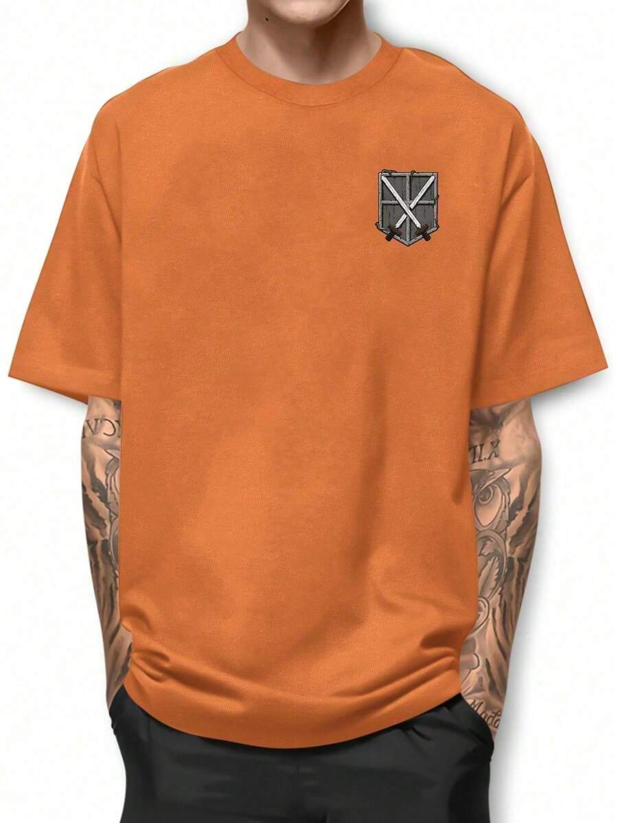 Attack Clan Titan Clas Basic T-Shirt 100% Cotton Shirt GPJ1 - 橘色 - 查看 1