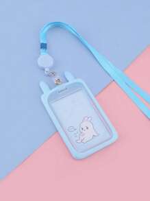 1入組卡通設計卡套附帶繩子 - 藍色 - 查看 5