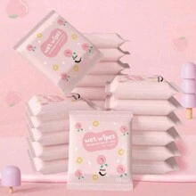 1/2/5/10/20包迷你便携式无纺布湿巾，适用于日常清洁 - 彩色 - 查看 2