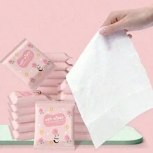1/2/5/10/20包迷你便携式无纺布湿巾，适用于日常清洁 - 彩色 - 查看 1