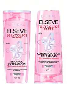 LOREAL KIT Elseve Glycolic Gloss Shampoo + Condicionador - brilho e sutileza 200ml