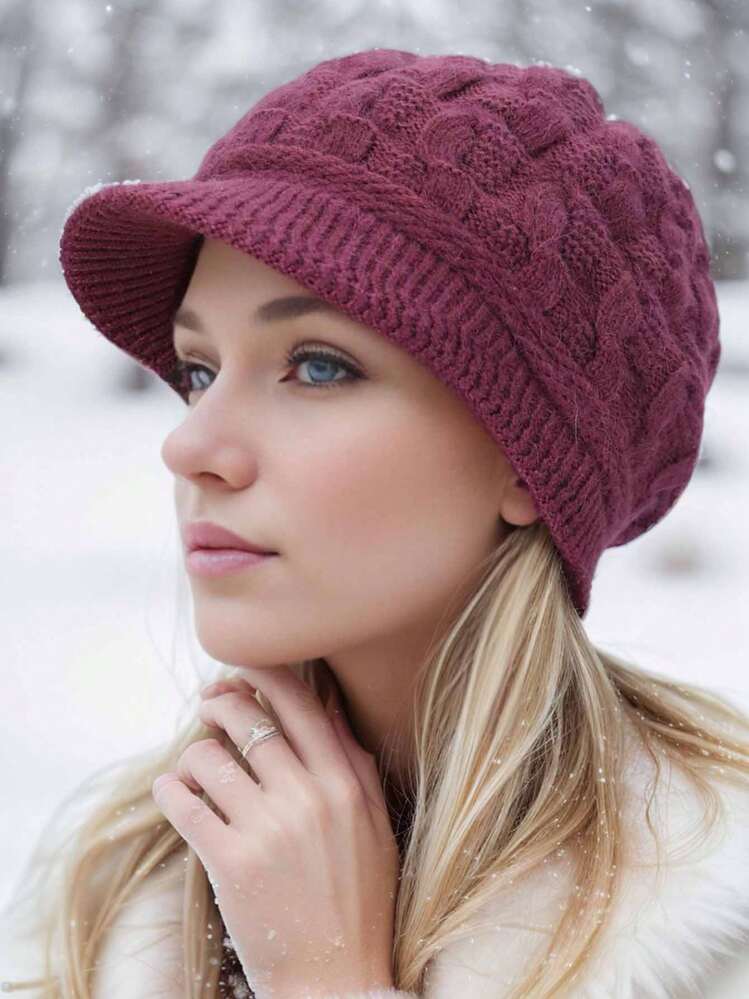 Set da due pezzi Moda Donna Cappello lavorato a maglia Sciarpa Berretti Scaldacollo Cappelli invernali per uomo Donna Skullies Berretti Berretto in pile caldo / Set sciarpa, cappello e guanti
