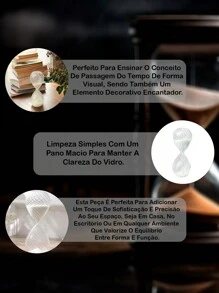 Glass Hourglass Design Relief Ornament Decoration Home Table Clock Timer Practical Time 5 Minutes - 彩色 - 查看 4