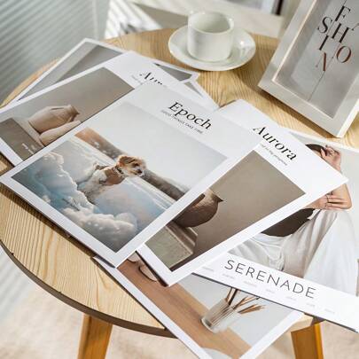 Simple English Magazine & Books Photography Props, English Books Backdrop For Photo Shooting, Decorative Accessories For Apartment & Homestay Gifts Birthday Graduation