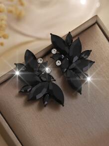 1 Pair Bohemian Alloy Inlaid Glass Diamond Fancy Earrings, High-End Elegant Sophisticated Luxurious Exaggerated For Women