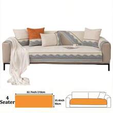 1 tấm bọc ghế sofa nhung cao cấp có ren, vỏ bọc ghế sofa 3 chỗ, vỏ bọc ghế sofa chống trầy xước cho thú cưng, thân thiện với thú cưng, vỏ bọc ghế sofa theo từng phần cho chó, khăn lau ghế sofa có thể giặt được cho phòng khách, văn phòng, phòng ngủ, trang trí nhà cửa - Màu be - Xem 5
