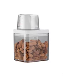 KIT 900ML Airtight Plastic Jars With Measuring Lid For Food Storage - 白色 - 查看 4