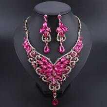 Gorgeous Purple Crystal Jewelry Set For Women – Luxury Statement Necklace Earrings – Perfect For Wedding, Prom, Party & Formal Events - 2 Piece Set - View 22