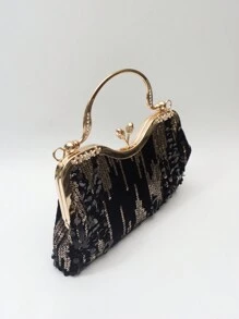 Bolso tipo cubo ligero, de estilo de negocios casual, con decoración de strass, diseño de cordón. Bolso de fiesta elegante, exquisito y de lujo discreto con perlas falsas. Perfecto para fiestas, bodas, bailes de graduación, cenas y banquetes. Complemento ideal para vestidos de graduación y de baile de graduación