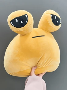 大尺寸 40 厘米/15.7 英寸热门游戏我的宠物外星人毛绒玩具 2 种尺寸棕色外星人填充玩具可爱外星人圆形娃娃大眼睛柔软填充毛绒玩具儿童生日礼物，大号填充动物，微笑小动物，儿童生日装饰 - 彩色 - 查看 9