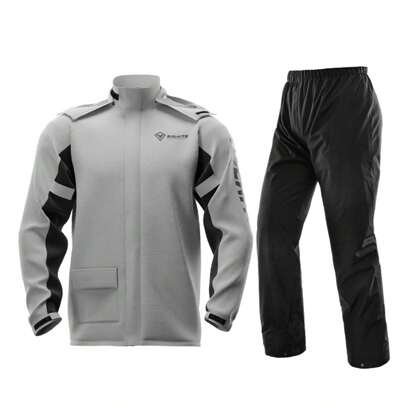 Impermeable Motociclista Reflejante + Cubierta Del Zapato, Traje de lluvia Motociclista Resistente al Desgaste con Chamarra Capucha y Pantalones