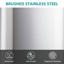 Trash Can, Stainless Steel Garbage Can With Lid, Step-On Pedal Bucket, Rectangular Trash Can For Kitchen For Office Living Room Small Spaces - Silver-30Liter - View 9