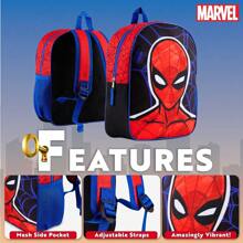 Marvel Spiderman Backpack Captain America Iron Nursery Pre School Bags Travel Holiday Gift - A - View 4
