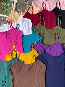 14 piezas de camiseta de tirantes finos para dama colores diversos - Multicolor - Ver 2