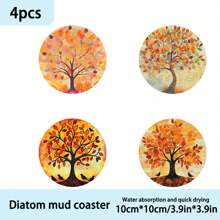 1 set/4 piezas/6 piezas/300 piezas Posavasos de barro de diatomeas de arce - Posavasos para tazas, posavasos para café - Ideales para decoración del hogar y restaurantes, hermosos regalos de cumpleaños u ocasiones festivas, decoración de mesa, muebles del hogar, decoración navideña, decoración de habitaciones, decoración del hogar, decoración de fiestas temáticas, Acción de Gracias, decoración de cosecha de otoño