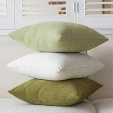 1pc Chenille Solid Color Simple Decorative Throw Pillow Cover Home Decor Sofa Cushion - Multicolor - View 3
