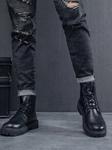 2025 新款男士踝靴防滑防臭舒适时尚百搭男士工作皮靴休闲皮鞋