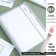 20/26 Holes A5/B5 Pp Loose Leaf Notebook, 1pc Back To School