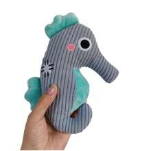 Brinquedo de Pelúcia de Cavalo-Marinho de Estimação com Som, Brinquedo de Mastigação Guinchante para Cães para Interação de Estimação, Brinquedo de Estimação de Material de Corduroy - Cinza - Visão 6