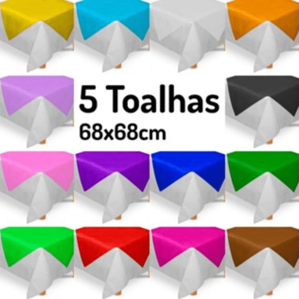 Non-Woven Tablecloth Stain-Resistant 70cm X 70cm 5 Units - 黃色 - 查看 1