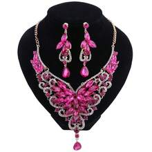 Gorgeous Purple Crystal Jewelry Set For Women – Luxury Statement Necklace Earrings – Perfect For Wedding, Prom, Party & Formal Events - 2 Piece Set - View 8