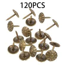 120pcs/Pack 11x17mm Antique Brass Furniture Upholstery Nails, Vintage Style Decorative Tacks For Armchairs, Sofas, Beds, Doors