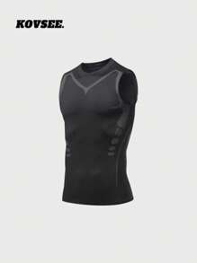 KOVSEE Set de 3 tops de compresión transpirables y elásticos, camisetas deportivas que absorben la humedad, tops tipo tank para hombres con estilo boyfriend