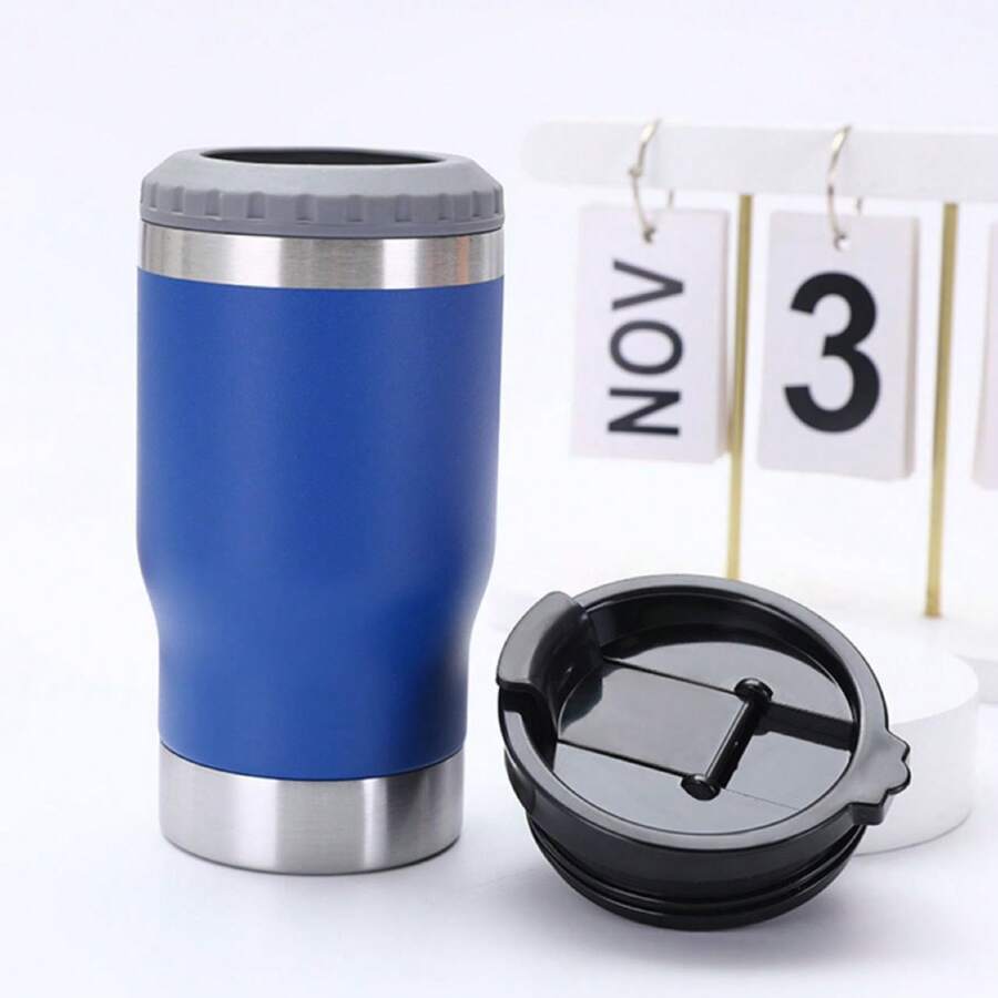 Stainless Steel Thermal Cup Drink Holder Bottle Can With Opener 420ml - 藍色 - 查看 1