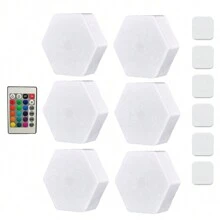 Hexagon LED Lights Wall Panels Battery Powered, 16 Colors And 4 Lighting Modes Hexagonal Wall Light RGB Lights Modular Touch Sensitive Lights With Remote Control For Home Decor, Living Room, Bedroom, Gaming Room, Party, Wall Lights Gift For Kids, Adults