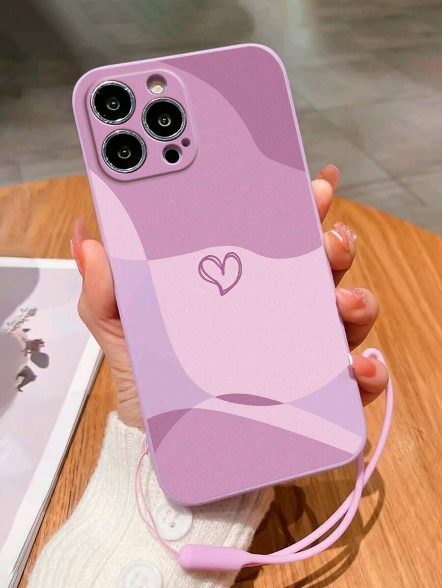 心形彩绘直边米色防摔印花挂绳手机壳兼容 15 Pro Max，兼容 13 系列，兼容 14 系列，兼容 XS，兼容三星 Galaxy 系列 A03s、A03 Core、A04、A12、A13、A14、A21s、A22、A23、A24、A32、A33、A34、A51、A52、A53、A54、A71、A72、A73、S20 FE、S21、S22，兼容 Redmi 系列兼容 Redmi 9，兼容 Redmi 9A，兼容 Redmi 10A，兼容 Redmi 10C，兼容 Redmi Note 9，兼容 Redmi Note 10，兼容 Redmi Note 11，兼容 Redmi Note 12，兼容 Redmi 12，兼容 Redmi 12C