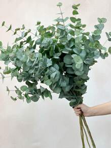 Set de 5 piezas/3 piezas/1 pieza de 60cm Ramas falsas de eucalipto de tacto real, hojas verdes artificiales a granel para ramos de boda, floreros, arreglos florales, decoración de mesas del hogar y oficina, decoración verde tipo granja, San Valentín, regalo