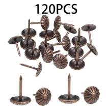 120pcs/Pack 11x17mm Antique Brass Furniture Upholstery Nails, Vintage Style Decorative Tacks For Armchairs, Sofas, Beds, Doors