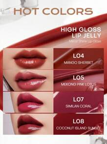 MISTINE Thai Latte 多汁唇彩，保湿唇部果冻，注入透明质酸、胶原蛋白肽、高色素、水润效果、不粘杯、防晕染、防脱色、轻盈触感，L05 湄公河粉红莲花，1 包 2.6g - L05 MEKONG PINK LOTUS - 查看 7