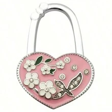 心形可折叠金属包挂架，桌面包挂架，钱包和手提包收纳挂架