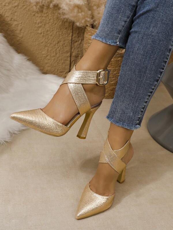 Fall/Winter 2025 Black Pointed Toe Stiletto Heel Open Back Fashion Women High Heel Shoes, Elegant, Women Pumps,Sexy,Party Outfits