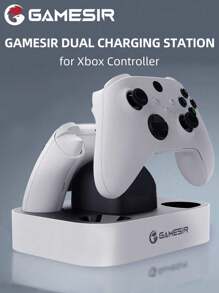 GameSir 控制器充电器兼容 Microsoft 双充电站底座，可同时为一个 X/S、X/S 系列控制器充电，2.5 小时充满电，过充保护 LED 充电指示灯，游戏机游戏手柄操纵杆配件，1 件，黑色和白色 - 黑與白 - 查看 1