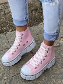 Al Sttar Red Tractor High Top Sneakers Enjoy - Màu Hồng baby - Xem 1