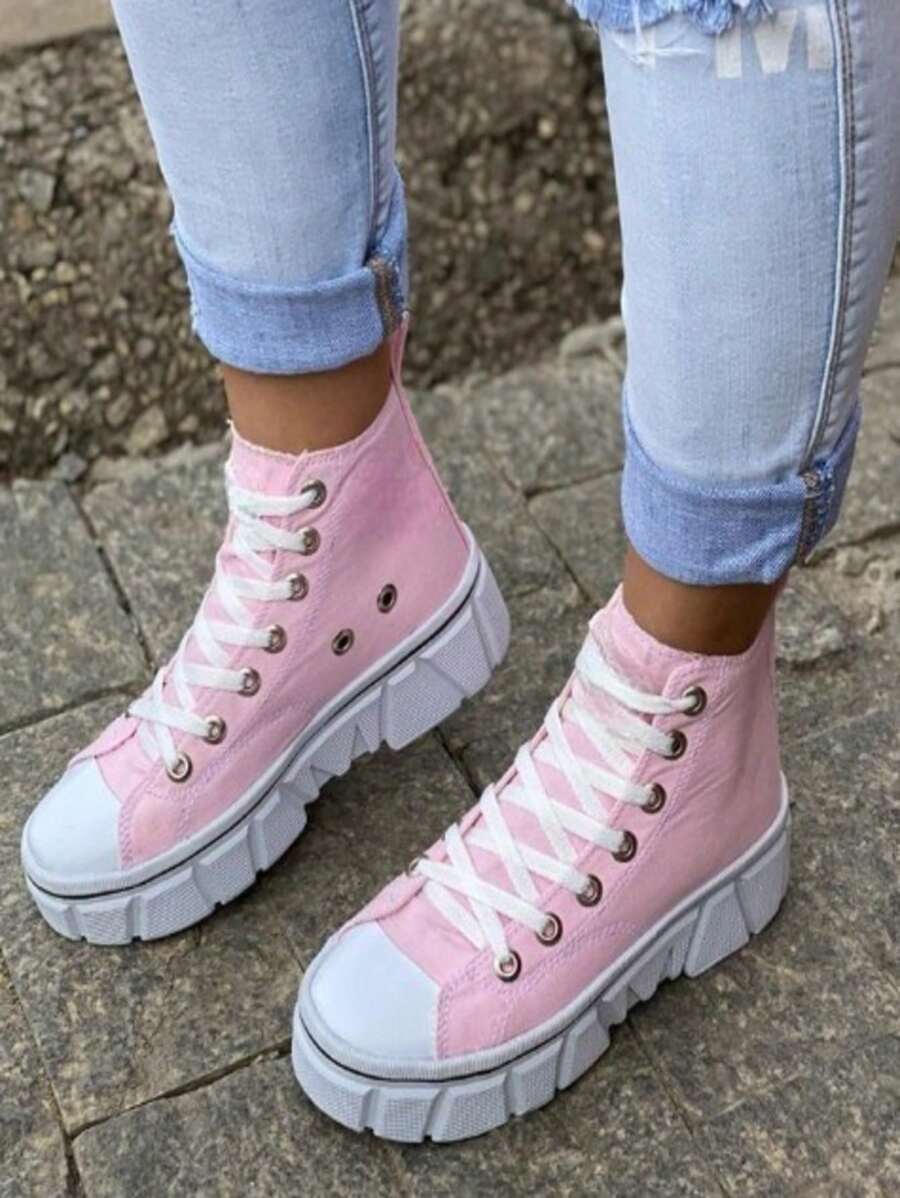 Al Sttar Red Tractor High Top Sneakers Enjoy - Màu Hồng baby - Xem 1