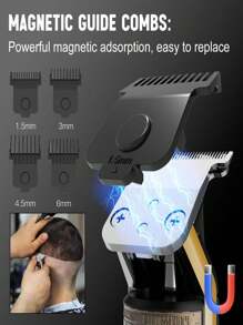 Hatteker Foil Shaver Electric Razor Men's Shaver T-Blade Trimmer Beard Trimmer Beard Clipper Hair Clipper LED Display Waterproof Shaver Kit 2 In 1 - Bronze - View 2