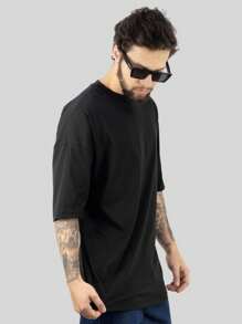 Kit 4 Premium Men's Oversized T-Shirts 100% Cotton Thick Plain Basic Streetwear - Nhiều màu - Xem 4