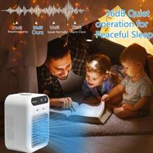 Portable Mini Air Conditioner,Rechargeable Mini Air Conditioner, Personal Cooling Fan, Indoor Small Air Conditioner For Bedroom, Office, Outdoor Use - White - View 7