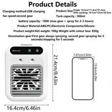 Portable Mini Air Conditioner,Rechargeable Mini Air Conditioner, Personal Cooling Fan, Indoor Small Air Conditioner For Bedroom, Office, Outdoor Use - White - View 8