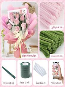 Bộ dụng cụ thủ công DIY làm từ dây kẽm, hoa làm từ dây kẽm, nhiều màu sắc kết hợp, nhiều chủ đề và kiểu dáng khác nhau, bộ dụng cụ làm bó hoa, dây kẽm nhung và dây thép mềm để làm bó hoa tulip, hướng dương và hoa hồng. - nhiều màu - Xem 19